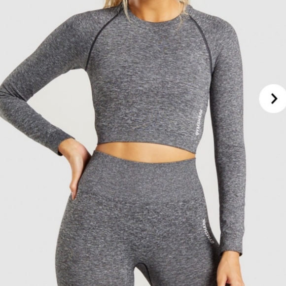 Gymshark Tops - Gymshark Adapt Marl Seamless Long Sleeve Crop